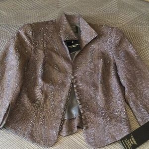 Carmen Marc Valvo grey/lavender beaded blazer for women; 6. Evening Collection.